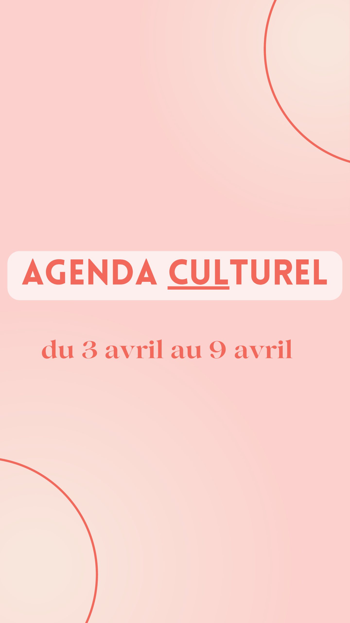 Agenda Culturel semaine 03/04/2023 