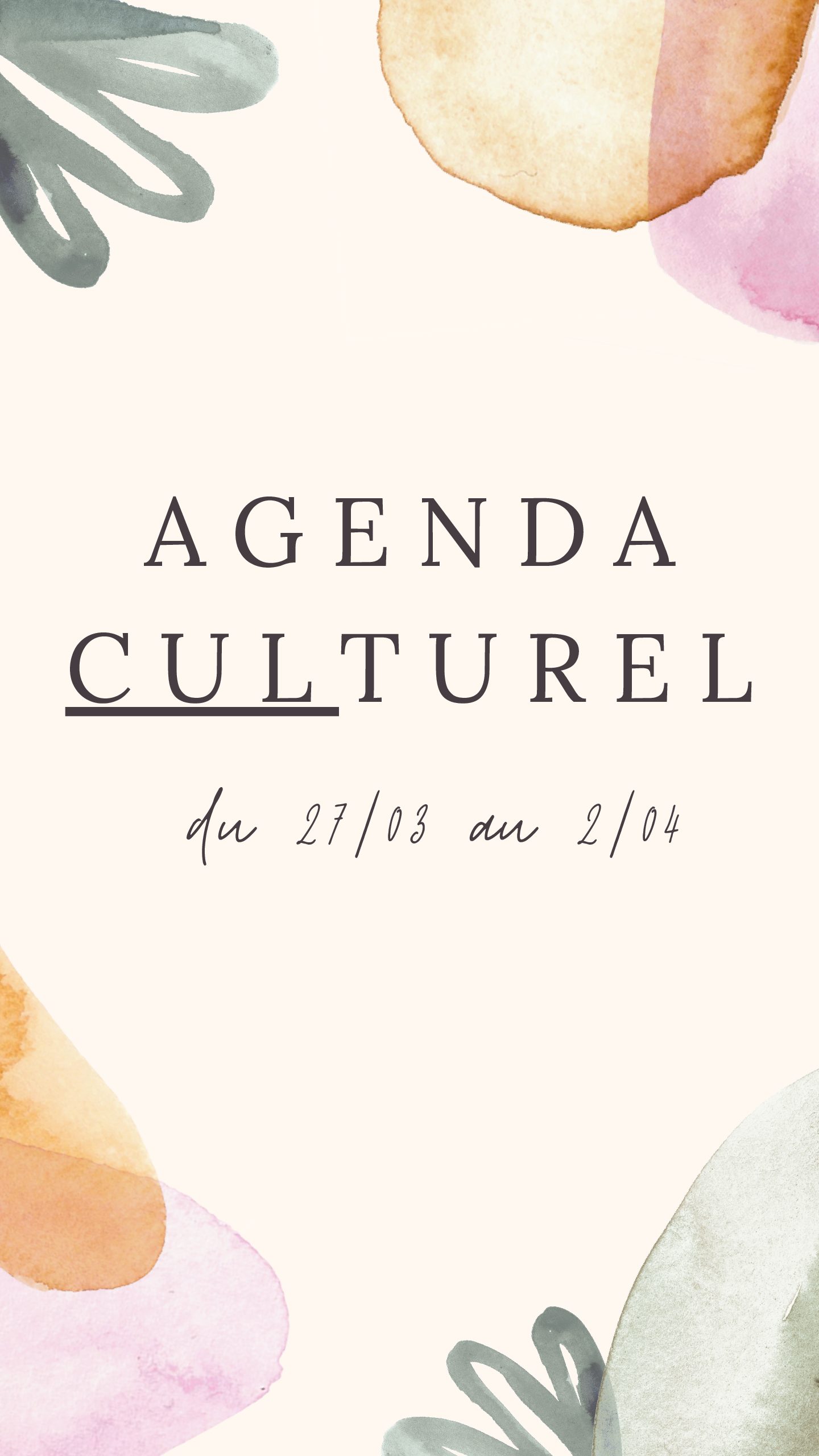 Agenda Culturel semaine 27/03/2023 